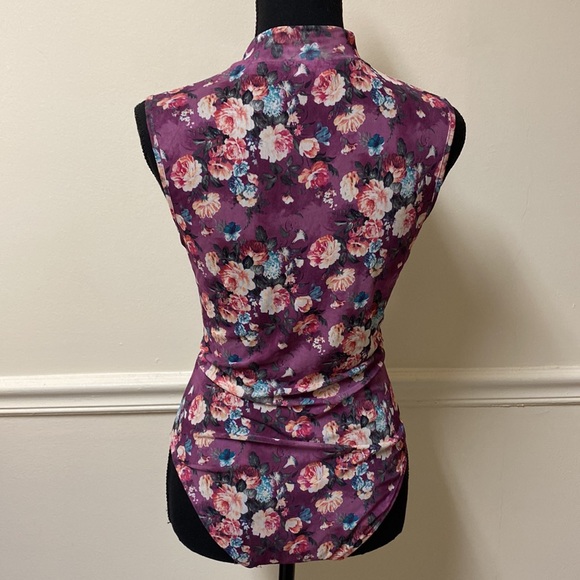 Purple Mesh Floral Bodysuit - Picture 11 of 16
